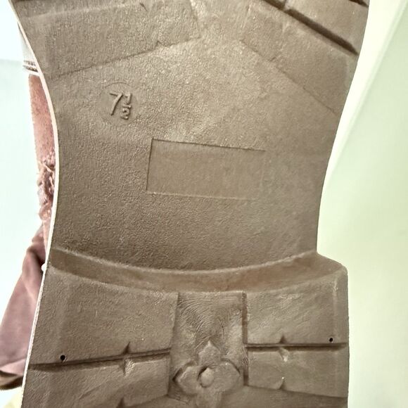 Women's Fashion Thick Heel Riding Boots Brown Side Zipper Durable Elegant 7.5 - Picture 11 of 13